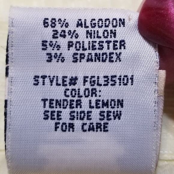 FADED GLORY Yellow Zip-Up Collared 3/4-Cuffed Sleeve Stretch Top Size XL (16/18) - Picture 9 of 10